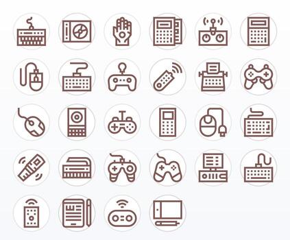 28 256x256 Icons for Input Device in Display Perfect Bold Line Format vector
