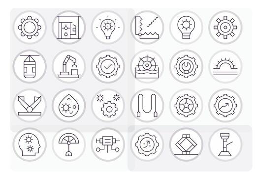 24 PIXEL Perfect Thin Line Icons designed for Mechanism Interface vector