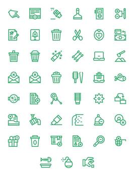 Bold Line PIXEL Perfect Icons from Remove Set with 45 256x256 Icons vector