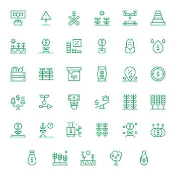 35 High Resolution PIXEL Perfect Icons for Yield in Regular Line Theme vector