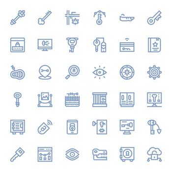Bold Line Style Key Icons with 36 High Resolution Pixel Aligned Designs vector
