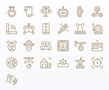 Sensor Icon Repository containing 25 Regular Line High Resolution PIXEL Perfect graphics vector