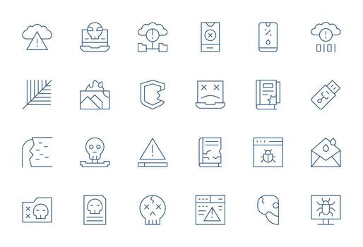 Corrupted Graphics featuring 24 Thin Line Pixel Aligned 256x256 Designs vector