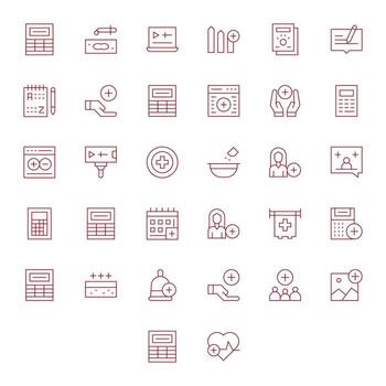 32 Thin Line Pixel Optimized 256x256 Icons from Add Suite vector