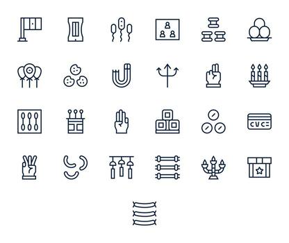 Three Modern Collection with 25 Regular Line 256x256 Pixel Optimized Icons vector