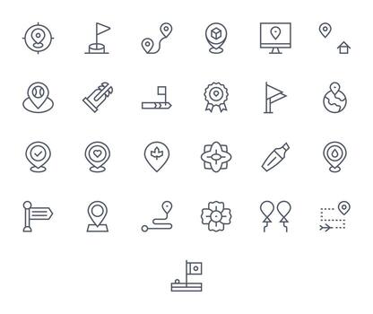 25 Regular Line Icons designed for Marker in High Resolution Pixel Optimized format vector
