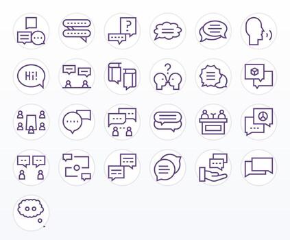 25 Display Perfect Regular Line Icons designed for Dialogue Interface vector