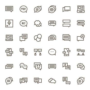 36 Bold Line Pixel Optimized Icons tailored for Online Chat 256x256 interface vector