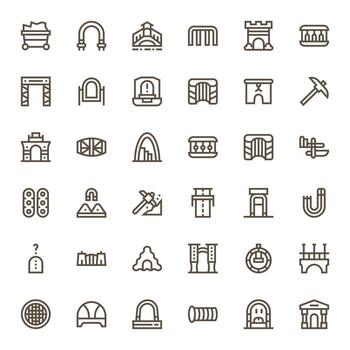 36 alto resolución negrita línea íconos optimizado para túnel detalle mejorado monitor vector