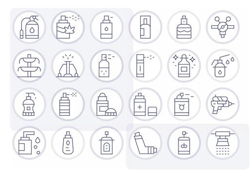 rociar escalable conjunto presentando 24 editable Delgado línea 256x256 íconos vector