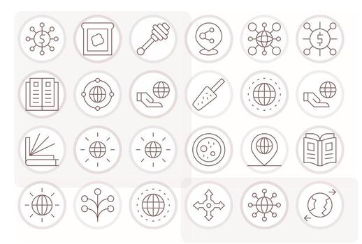 24 alto resolución íconos para untado en monitor Perfecto Delgado línea formato vector