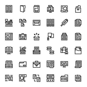 36 alto resolución negrita línea editable íconos para archivos proyectos vector