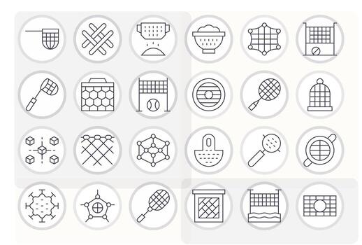 24 Thin Line Icons from Mesh in 256x256 PIXEL Perfect Quality vector