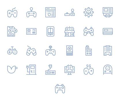 Console featuring 25 256x256 Icons in Regular Line Design vector