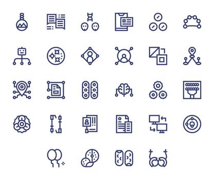 Linked Exclusive Set featuring 28 Bold Line Pixel Optimized 128x128 Icons vector