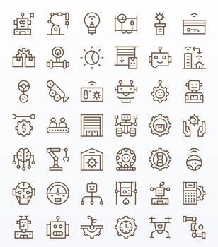 automatización último paquete con 42 64 x 64 regular línea monitor Perfecto íconos vector