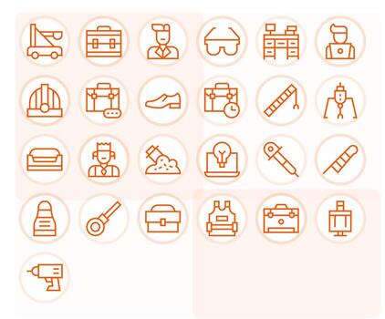 25 alto resolución editable íconos para trabajo en regular línea tema vector