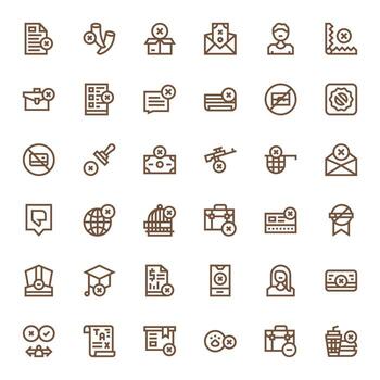 36 Bold Line Icons designed for Denied in High Resolution Grid Fitted format vector