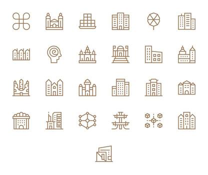 25 Regular Line Display Perfect Icons crafted for Complex Retina Ready applications vector