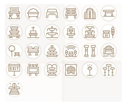 25 Regular Line Icons designed for Public Space in Retina Ready Display Perfect format vector