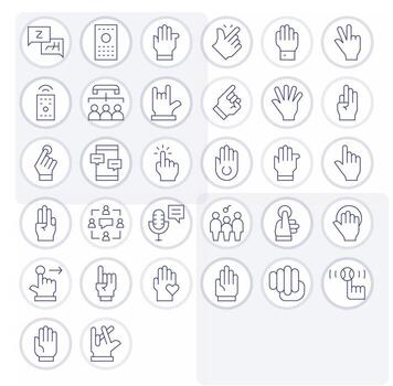 interactuar diseño íconos presentando 32 píxel alineado Delgado línea estilo vector