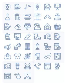 45 Bold Line Icons for Remove in crisp 256x256 Display Perfect resolution vector