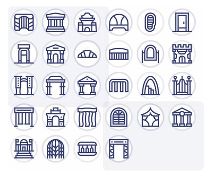 arco escalable conjunto presentando 28 monitor Perfecto negrita línea 128x128 íconos vector