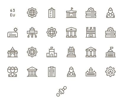 25 Retina Ready Regular Line Icons optimized for Administration Display Perfect display vector