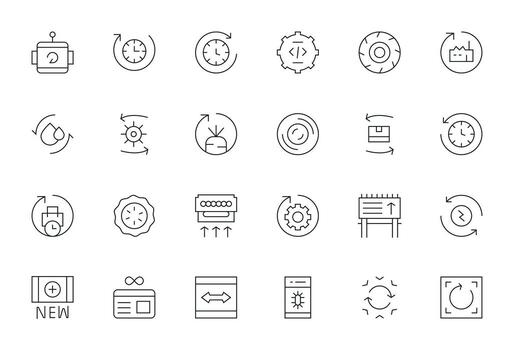 Refresh Ultimate Package with 24 Retina Ready Thin Line Pixel Aligned Icons vector