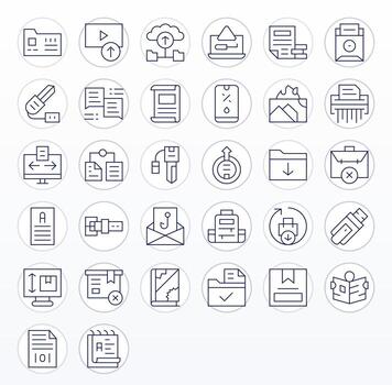 digital archivo escalable conjunto presentando 32 píxel optimizado Delgado línea 64 x 64 íconos vector