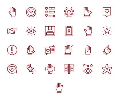 25 Regular Line Pixel Aligned Icons tailored for Highlight 64x64 interface vector