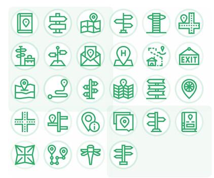 28 alto resolución negrita línea íconos optimizado para direcciones editable monitor vector