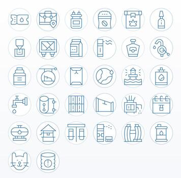 Supply Comprehensive Bundle with 32 Pixel Optimized Thin Line 256x256 Icons vector
