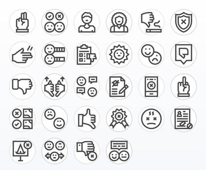 28 Bold Line Icons designed for Disapproval in 128x128 Display Perfect format vector