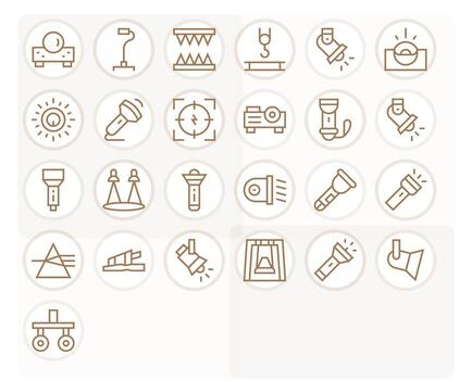 25 Regular Line Icons for Beam in crisp 256x256 PIXEL Perfect resolution vector