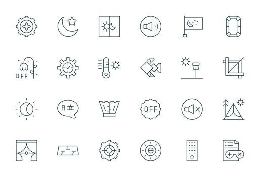 ajuste icono repositorio conteniendo 24 Delgado línea 128x128 píxel optimizado gráficos vector