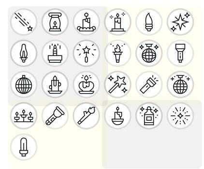 25 Icons for Glow featuring Retina Ready PIXEL Perfect Regular Line Graphics vector