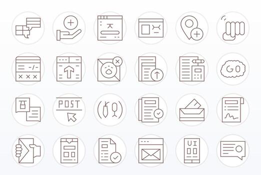24 Thin Line Editable Icons crafted for Submit Retina Ready applications vector