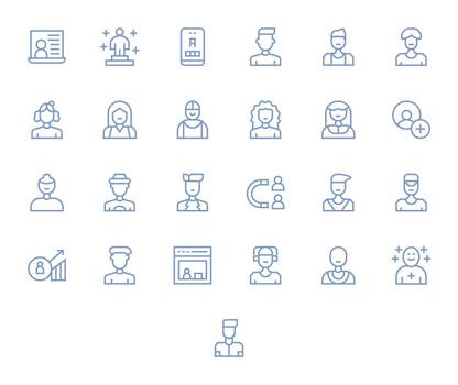 25 High Resolution Regular Line Editable Icons for Signup Projects vector
