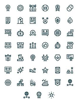 Quality Comprehensive Bundle with 45 Editable Bold Line High Resolution Icons vector