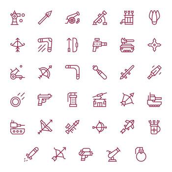 35 Display Perfect Regular Line Icons designed for Projectile Interface vector