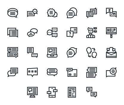 28 256x256 Bold Line Icons optimized for Support Ticket Editable display vector