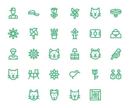 sencillo diseño alto resolución icono paquete con 28 negrita línea editable elementos vector