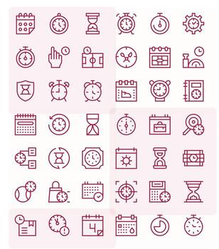 42 Regular Line Editable 256x256 Icons from Deadline Suite vector