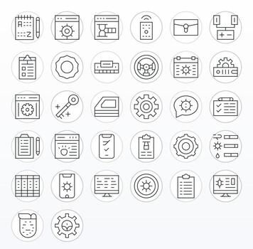 32 256x256 Display Perfect Icons for Manage in Thin Line Theme vector