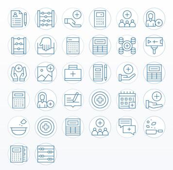 32 píxel Perfecto Delgado línea íconos desde añadir colección vector