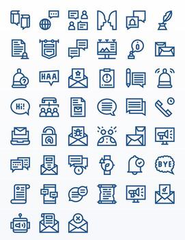 45 256x256 Bold Line Icons optimized for Message Editable display vector
