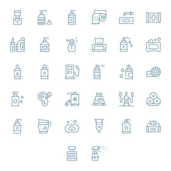 32 Icons for Dispenser optimized in Pixel Aligned 64x64 Thin Line resolution vector
