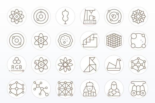 24 256x256 Editable Icons for Model in Thin Line Theme vector