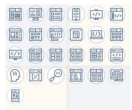 25 regular línea editable vectores para css tema